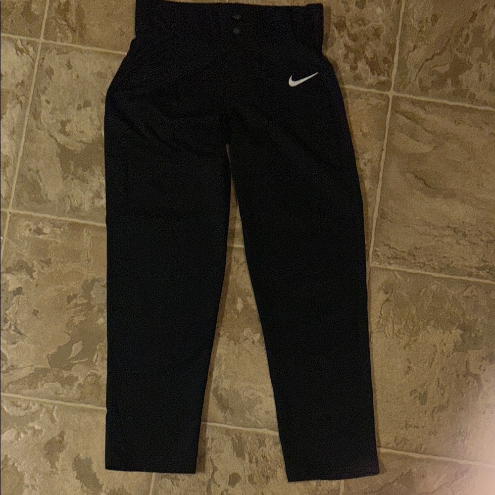 NWOT Nike Kids Black Joggers with White Swoosh